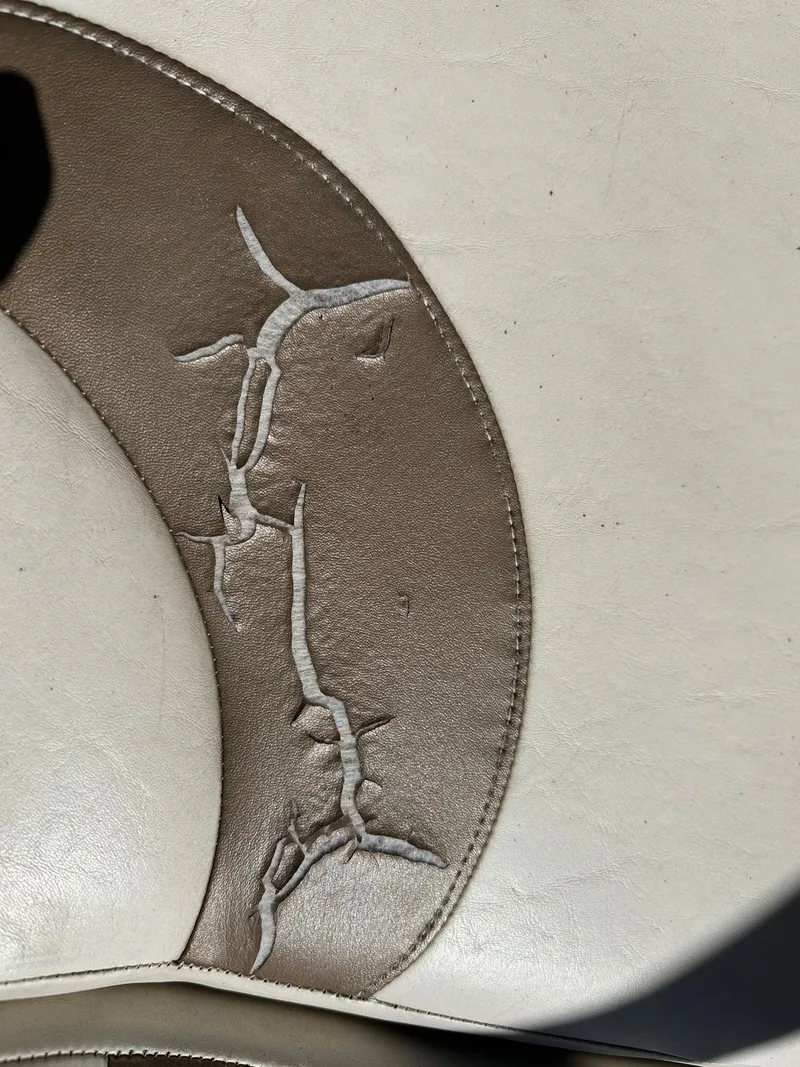 Slide: The Image of Cracked upholstery on Avalon 2225 Fish boat seat, 2008 model. - 17