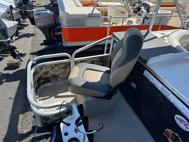 Slide: The Image of 2008 Avalon 2225 Fish boat with 2019 Evinrude 115 engine and 2020 trailer. - 4