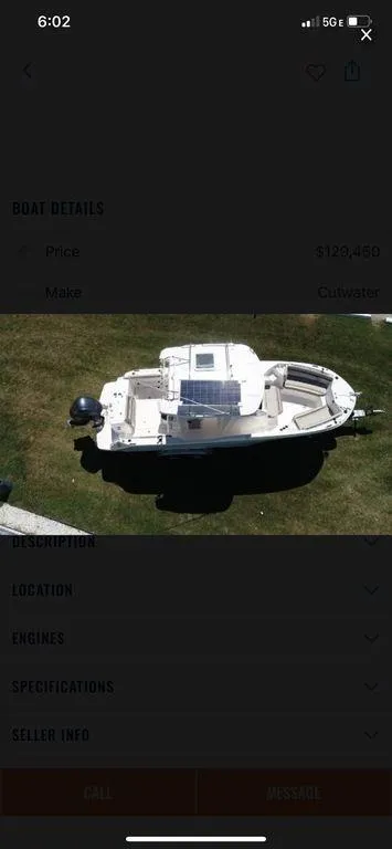 Slide: The Image of 2021 Cutwater C-24W boat on grass, aerial view. - 13