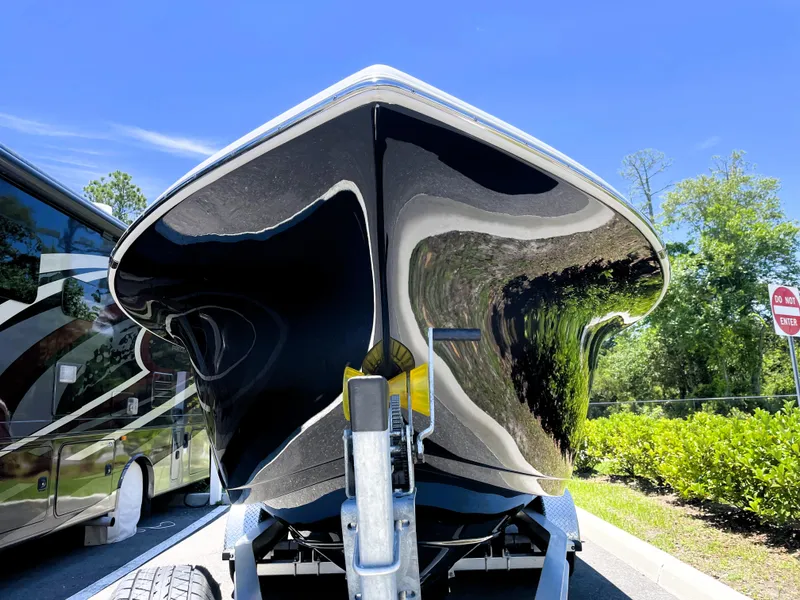 Slide: The Image of 2022 Sea Pro 219 Center Console boat on trailer, front view. - 6