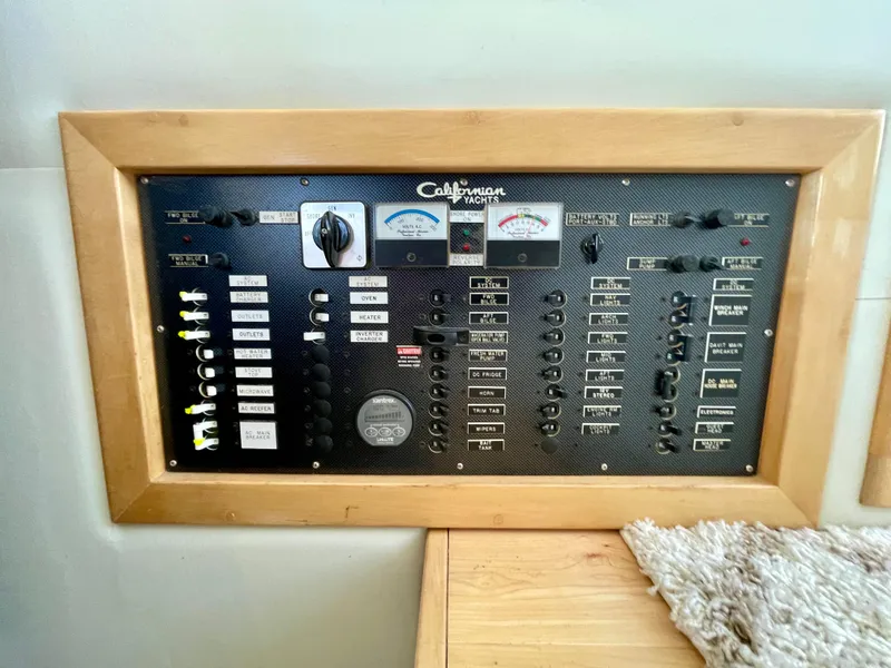 Slide: The Image of Electrical control panel of a 1999 Californian 39 yacht. - 16