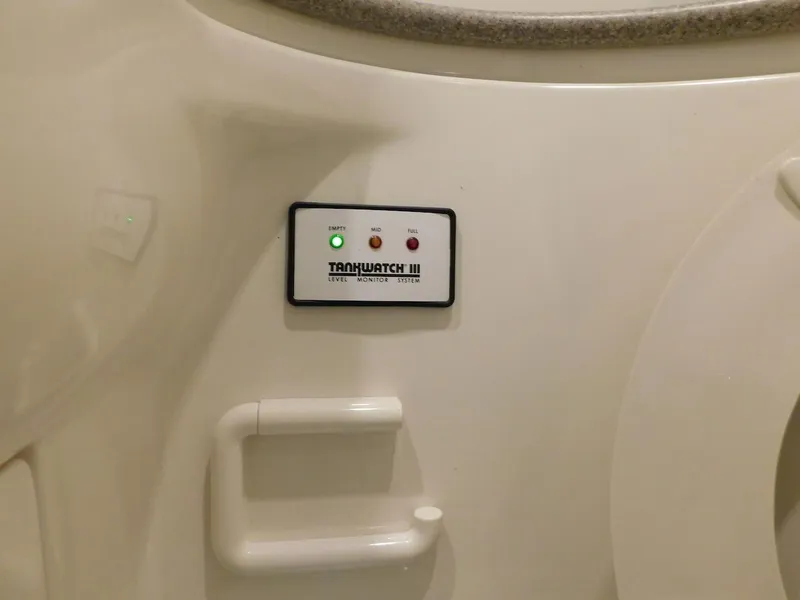 Slide: The Image of TankWatch III monitor in 1999 Formula 41 Performance Cruiser bathroom. - 43