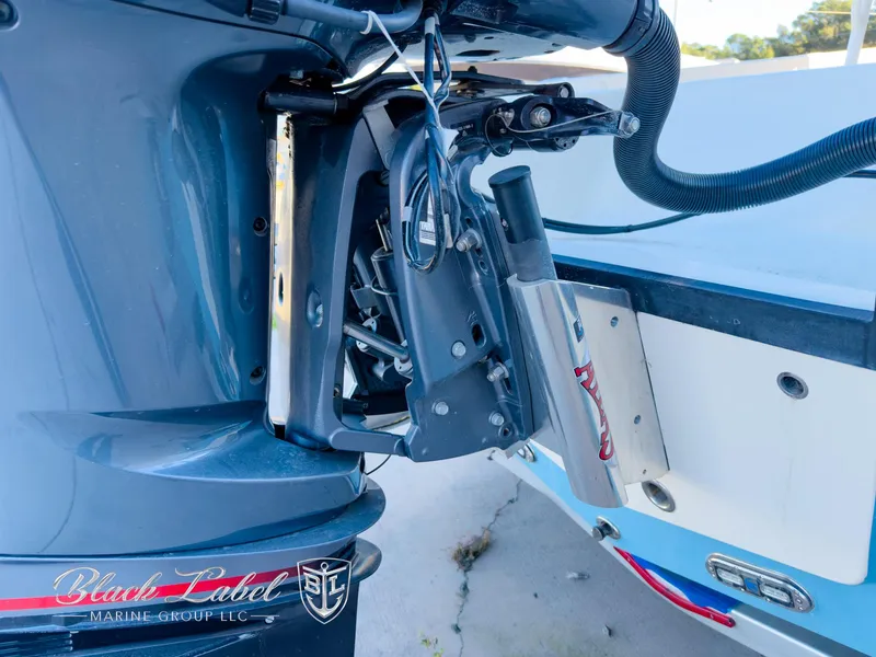 Slide: The Image of 2024 Pathfinder TRS 2200 boat engine detail with Blue Label Marine Group logo. - 6