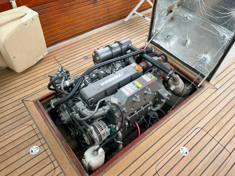 Slide: The Image of Engine compartment of a 2004 Custom Pemaquid Beach 22 boat. - 37