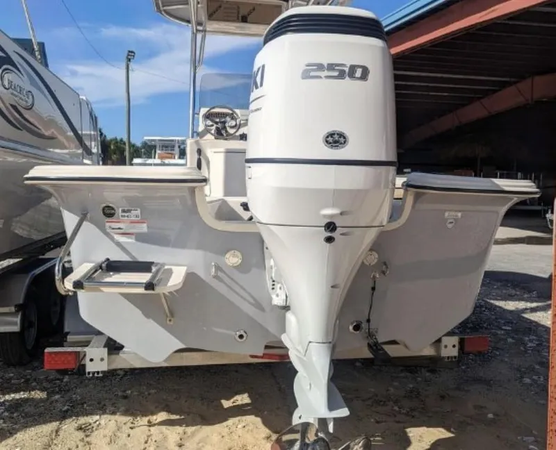 Slide: The Image of 2022 Carolina Skiff 23 LS boat with Suzuki 250 outboard motor. - 8