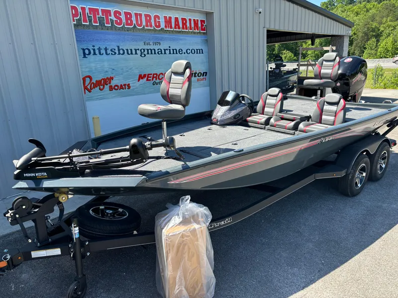 Slide: The Image of 2024 Ranger RT198P fishing boat at Pittsburg Marine dealership. - 1