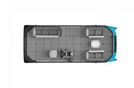 Slide: The Image of Top view of 2023 Sea-Doo SWITCH Base 19 170HP pontoon boat layout. - 4