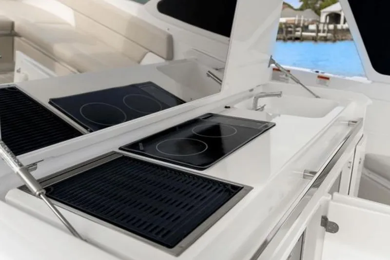 Slide: The Image of Outdoor kitchen on 2023 Azimut Verve 42 yacht with stove and sink. - 27