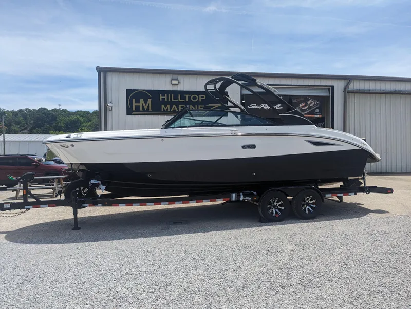 Slide: The Image of 2024 Sea Ray SDX 270 boat on trailer at Hilltop Marine. - 3