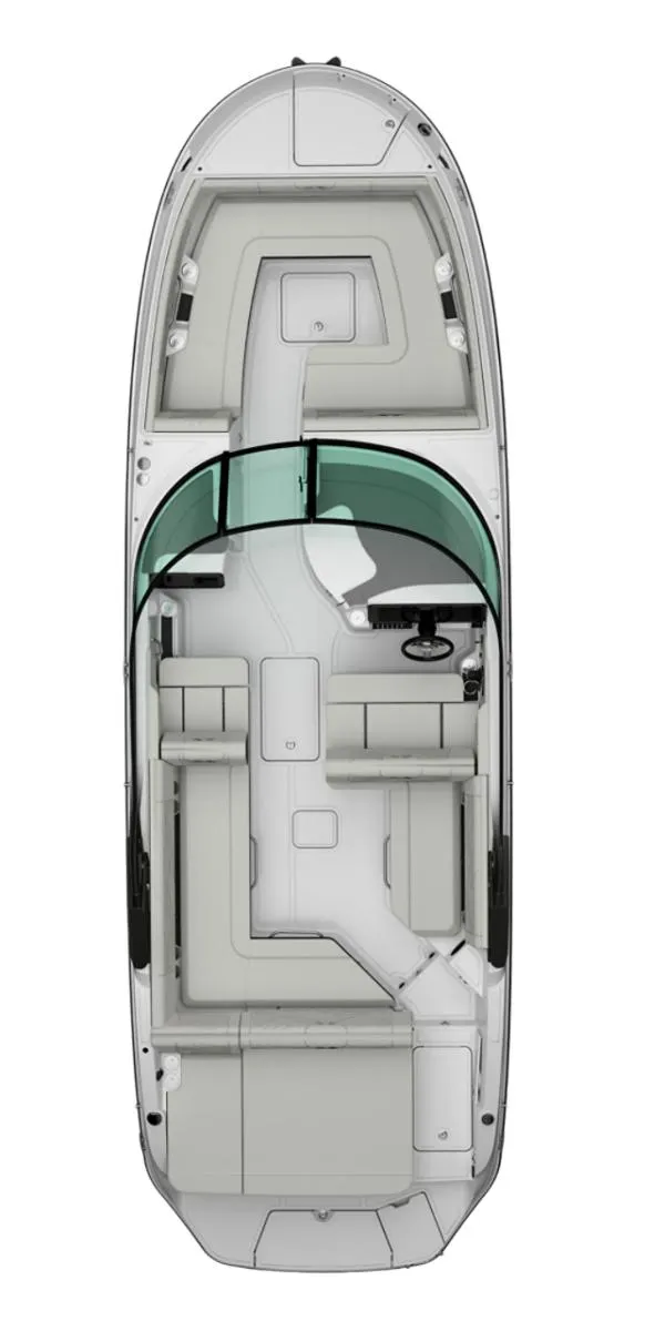 Slide: The Image of Top view of 2024 Sea Ray SDX 270 boat layout. - 40