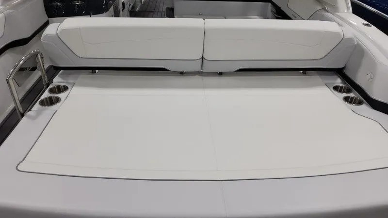 Slide: The Image of 2023 Formula 350 Crossover Bowrider I/O rear seating and sun pad. - 18