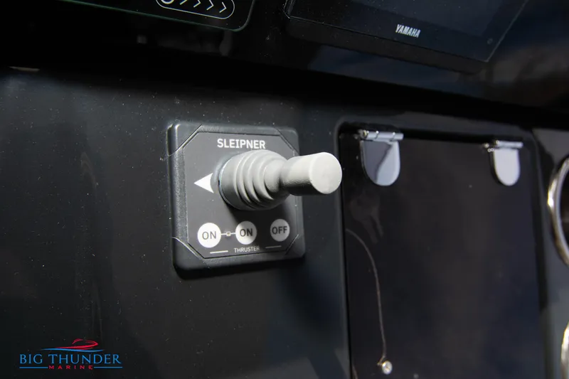 Slide: The Image of Control panel of the 2024 Jeanneau DB/37 OB boat with Sleipner joystick. - 48