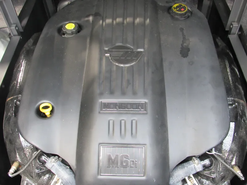 Slide: The Image of 2019 Malibu Wakesetter 24 MXZ Monsoon M6Di engine close-up. - 18