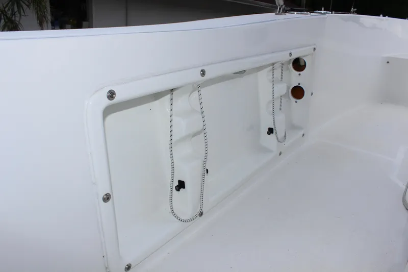 Slide: The Image of Clearwater 1900 boat interior storage compartment, 2024 model. - 15