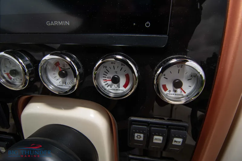 Slide: The Image of 2024 Capoforte CX280i dashboard with Garmin display and gauges. - 29