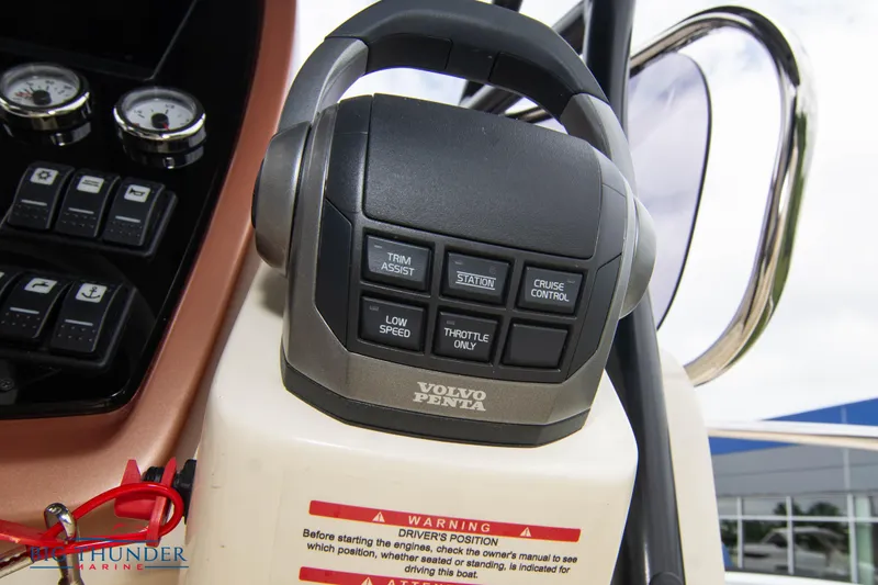 Slide: The Image of Close-up of Volvo Penta control panel on 2024 Capoforte CX280i boat. - 36