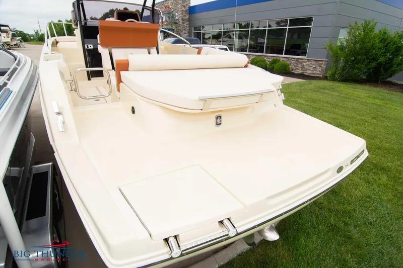 Slide: The Image of 2024 Capoforte CX280i luxury boat with spacious deck and modern design. - 7