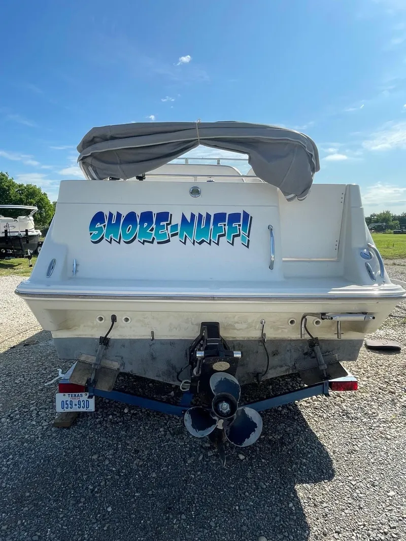 Slide: The Image of 1994 Bayliner 2655 Ciera boat with Shore-Nuff! text on the stern. - 4