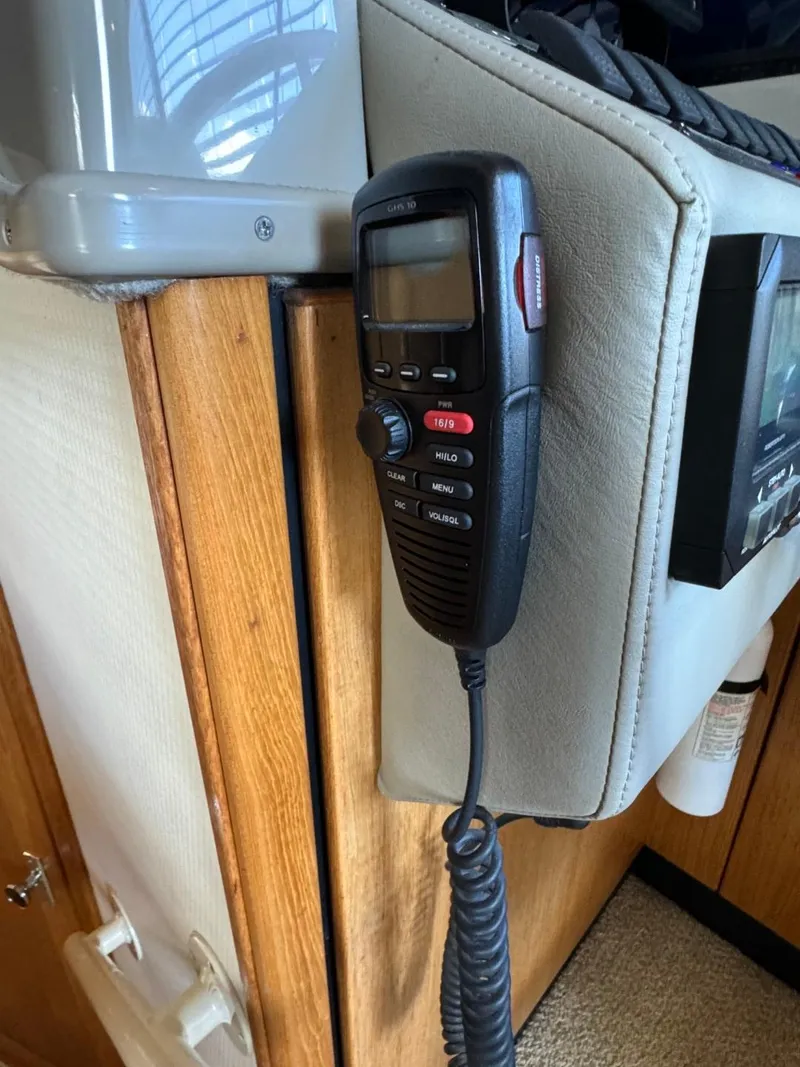 Slide: The Image of VHF radio handset in 1999 Bayliner 4087 Aft Cabin Motor Yacht interior. - 21