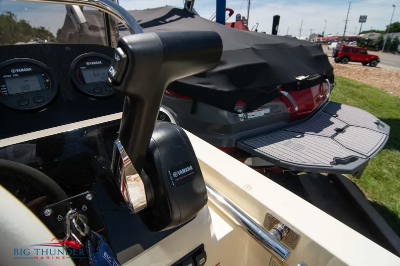 Slide: The Image of Close-up of 2024 Capoforte SX200 boat controls and dashboard. - 22