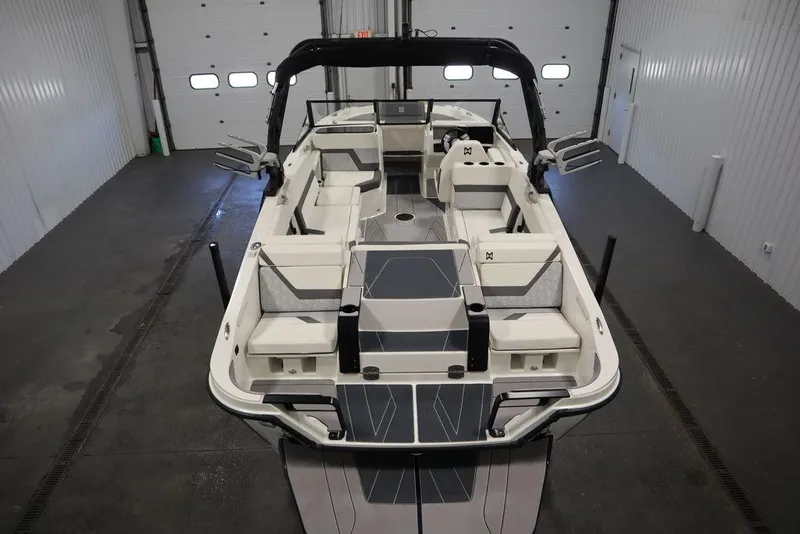 Slide: The Image of 2024 Heyday H22 boat interior with modern seating and sleek design. - 10