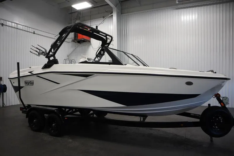 Slide: The Image of 2024 Heyday H22 boat on trailer in indoor storage. - 4