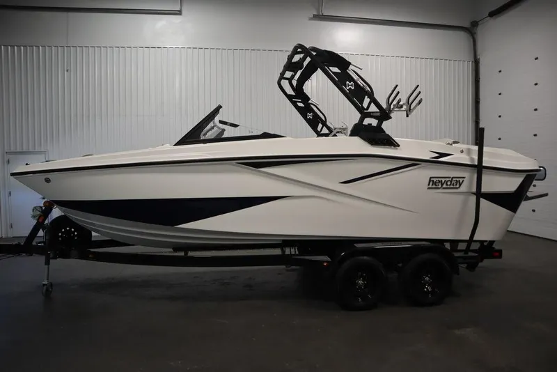 Slide: The Image of 2024 Heyday H22 boat on trailer in indoor storage. - 8