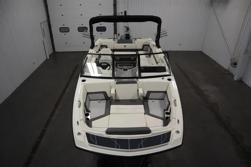 Slide: The Image of 2024 Heyday H22 boat interior in a storage facility. - 9