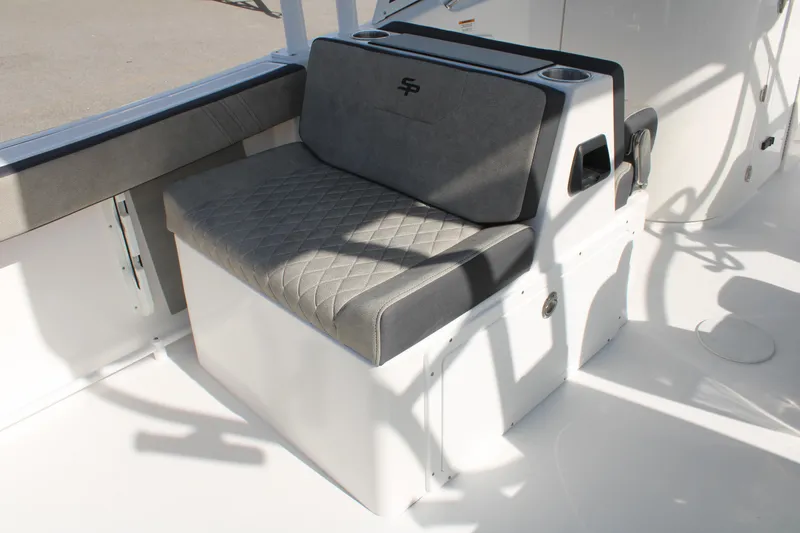 Slide: The Image of 2024 Sea Pro 240 boat seating with storage compartment. - 14