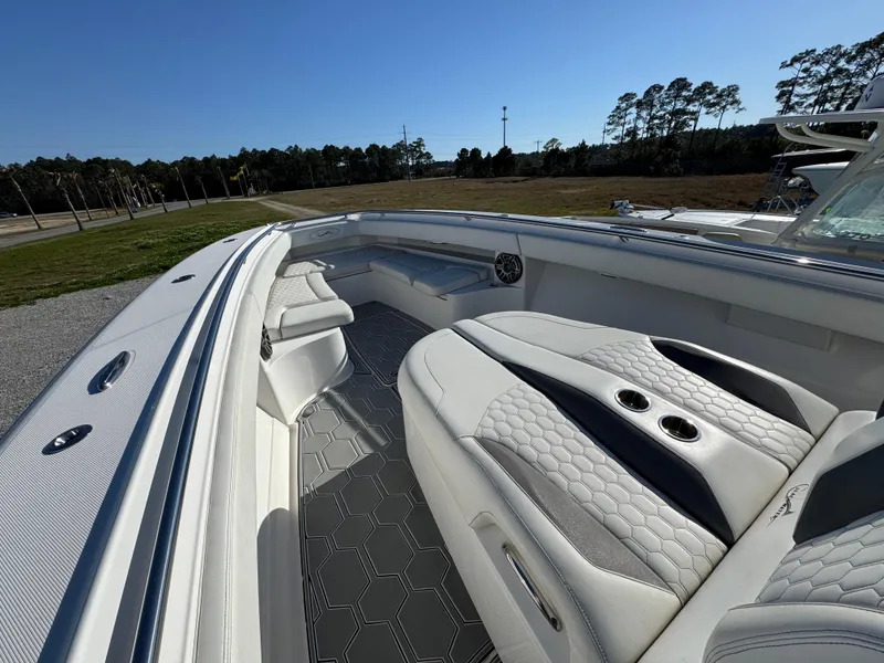 Slide: The Image of Luxurious interior of 2019 Blackwater 43SF boat with elegant seating and modern design. - 20