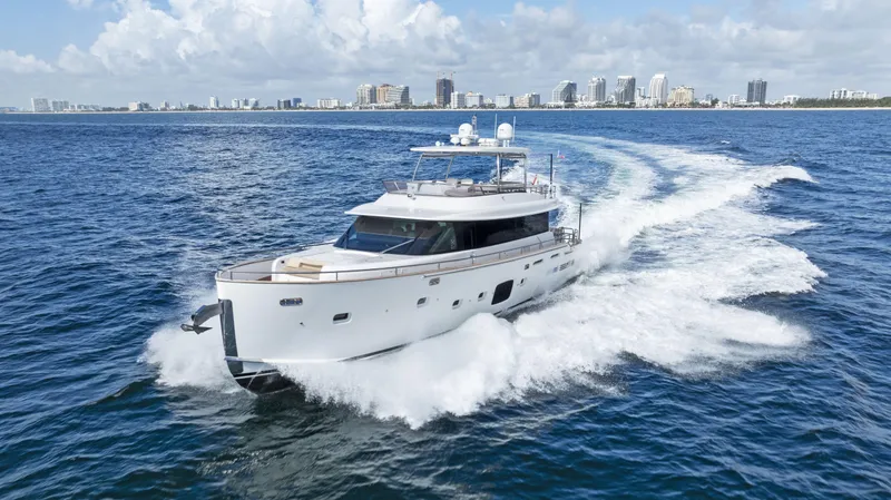 The Image of Azimut Magellano 76 yacht cruising on open water, 2016 model. - 0
