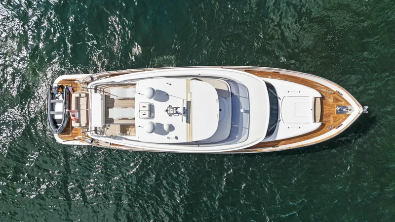 Slide: The Image of Overhead view of 2016 Azimut Magellano 76 yacht on water. - 10