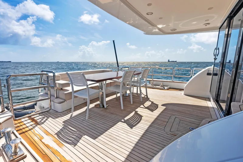 Slide: The Image of Luxury deck of 2016 Azimut Magellano 76 yacht with ocean view. - 15