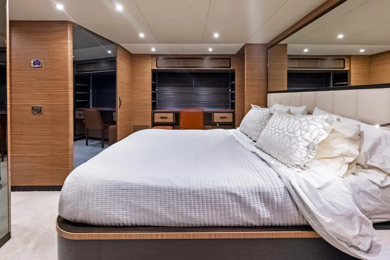 Slide: The Image of Luxurious bedroom interior of 2016 Azimut Magellano 76 yacht with modern design. - 29