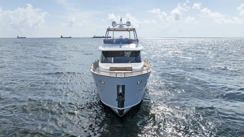 Slide: The Image of Azimut Magellano 76 yacht cruising on open sea, 2016 model. - 9