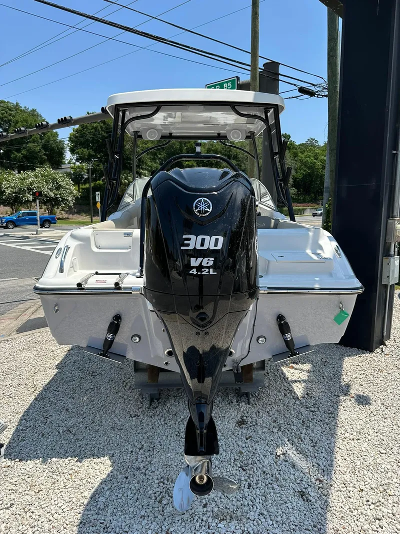 Slide: The Image of 2024 Key West 239 DFS boat with Yamaha 300 V6 4.2L engine. - 4