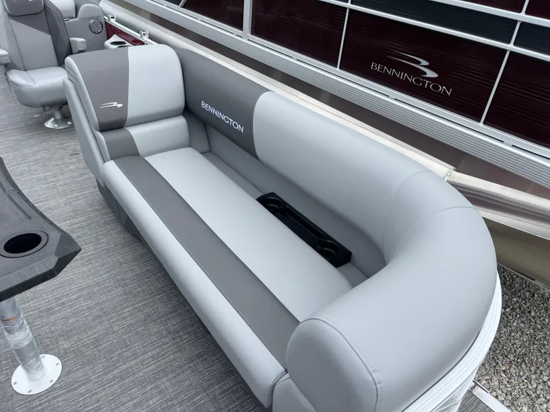 Slide: The Image of 2024 Bennington 22 SVSR boat with luxurious gray seating. - 5