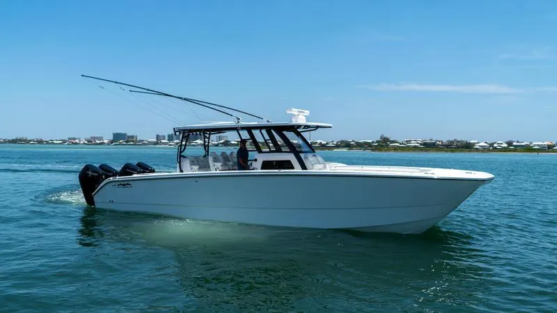 The Image of 2024 Invincible 40' Catamaran cruising on a sunny day. - 0