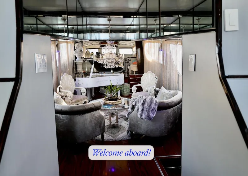 Slide: The Image of Luxurious interior of a 1945 Custom Motor Yacht. - 10