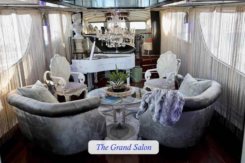 Slide: The Image of Luxurious salon on a 1945 Custom Motor Yacht. - 11