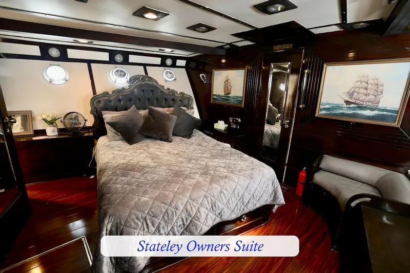 Slide: The Image of Luxurious owner's suite on a 1945 Custom Motor Yacht. - 21