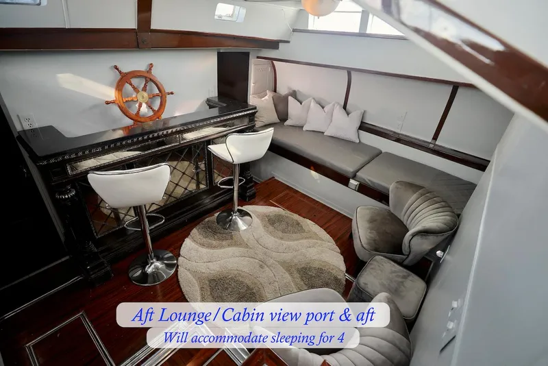 Slide: The Image of Interior of a 1945 Custom MOTOR YACHT with lounge and sleeping for four. - 38