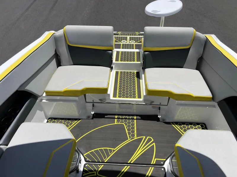 Slide: The Image of 2023 Scarab 255 Wake ID boat interior with stylish seating and modern design. - 35