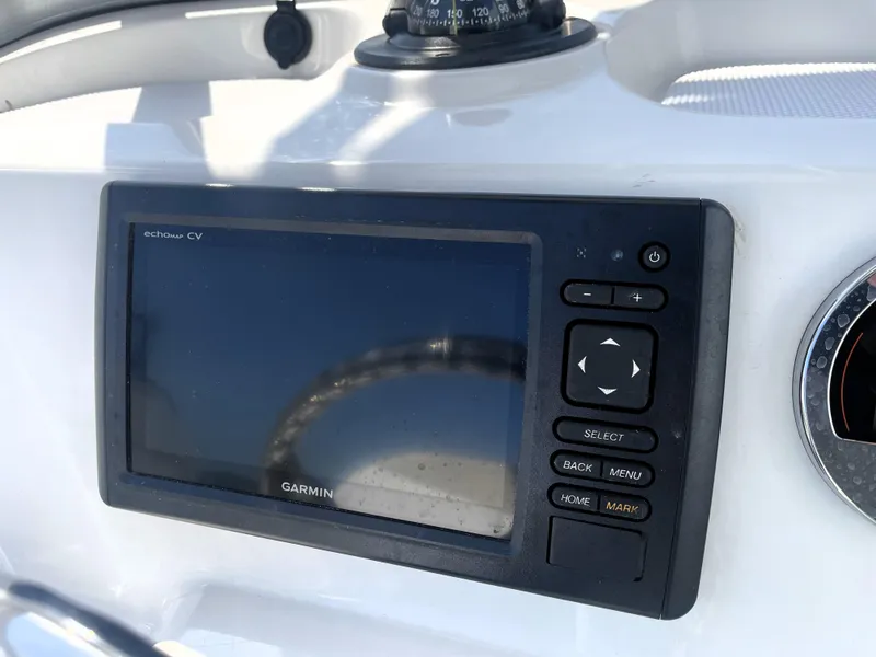 Slide: The Image of Garmin GPS display on 2018 Robalo 206 Cayman boat dashboard. - 29