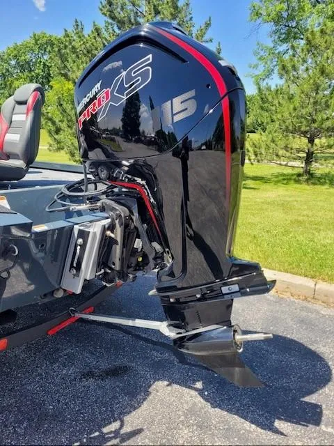 Slide: The Image of 2024 Ranger RT188P boat with Mercury Pro XS 115 outboard motor. - 2