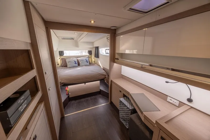 Slide: The Image of Luxurious interior of 2023 Fountaine Pajot Tanna 47 catamaran with cozy bedroom and modern design. - 32