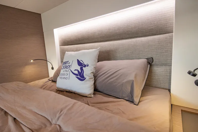 Slide: The Image of Luxurious bedroom interior of 2023 Fountaine Pajot Tanna 47 yacht. - 51