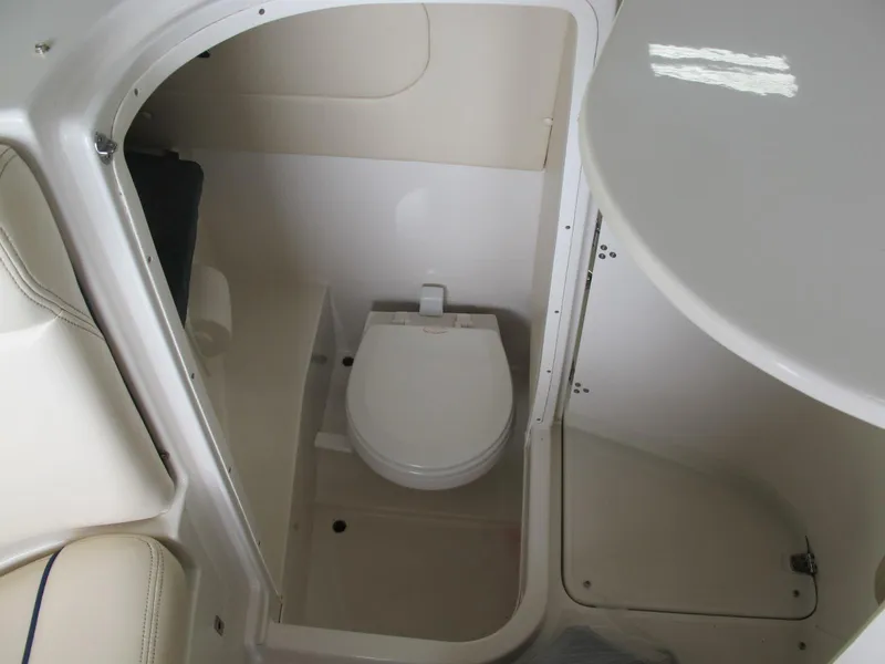 Slide: The Image of 2003 Chris-Craft Launch 28 boat interior bathroom with toilet. - 8