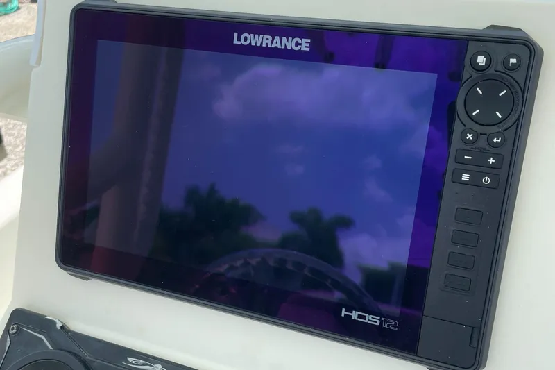 Slide: The Image of Lowrance HDS 12 Gen3 fishfinder on 2016 Skeeter SX 240 boat. - 12