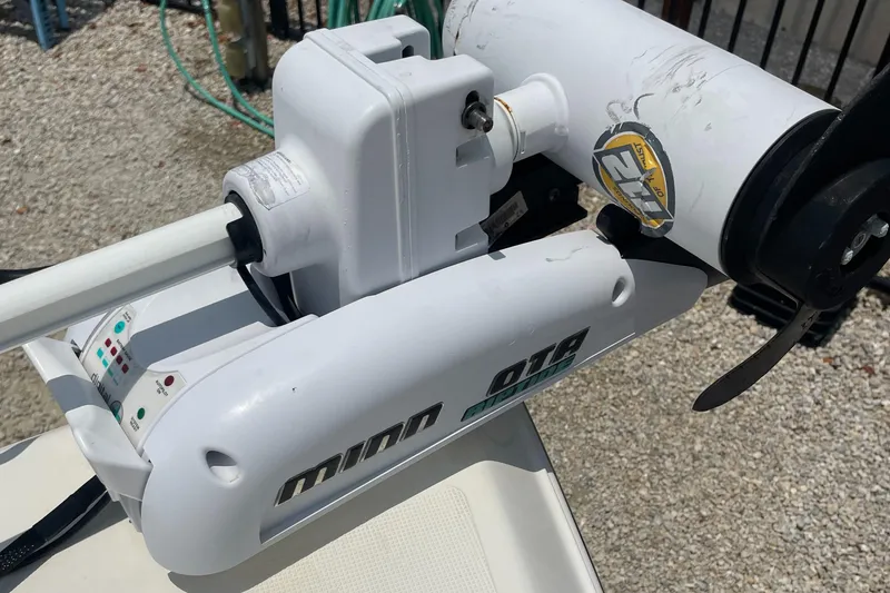 Slide: The Image of Minn Kota trolling motor on a 2016 Skeeter SX 240 boat. - 18